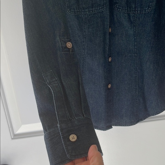 Talbots Women's Dark Denim Button Down Shirt - Picture 8 of 10